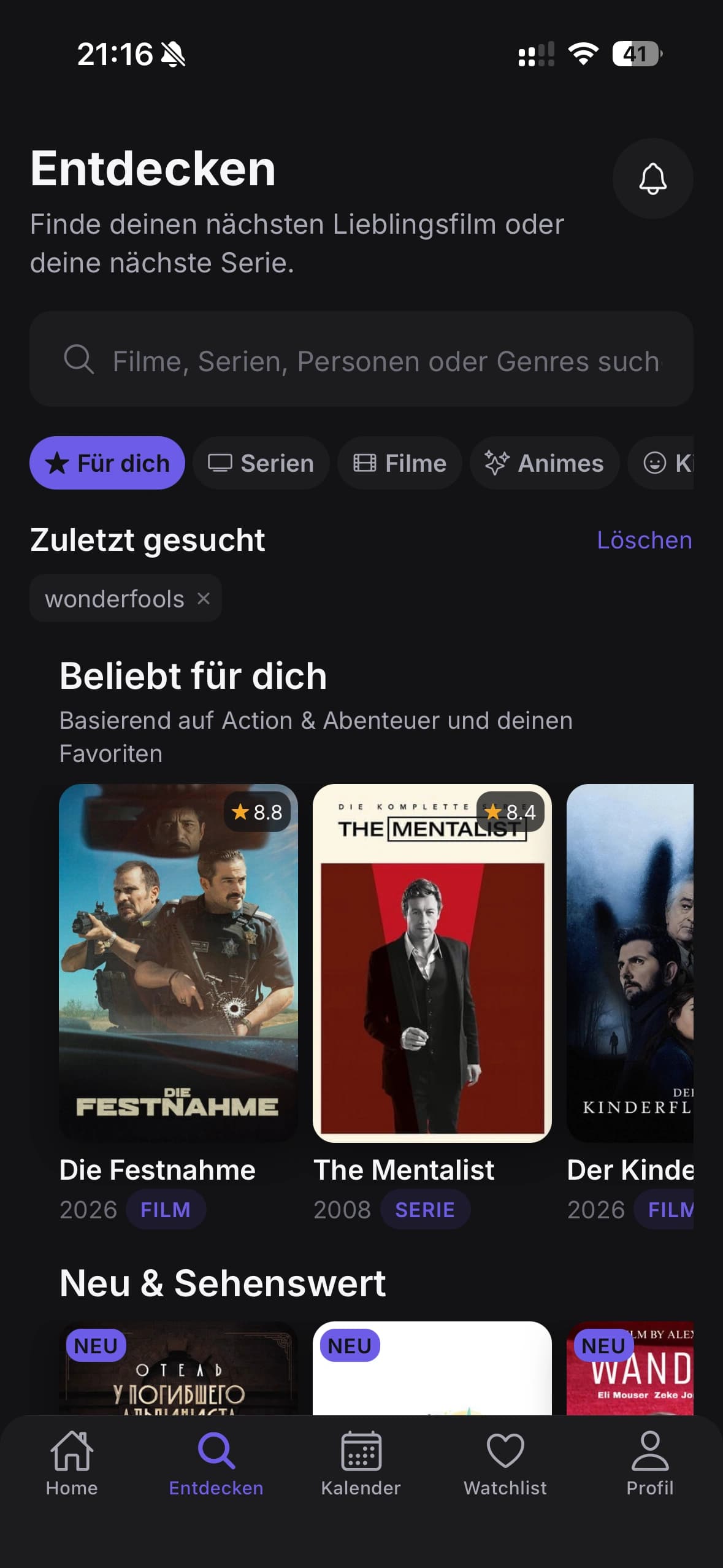 Entdecken mit Trends und Genres